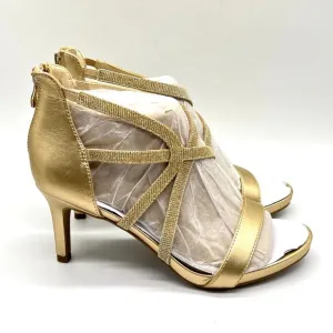 7.5W 7.5 WIDE WIDTH Lifestride Masquerade Platino Gold Dress Sandals Heels Shoes