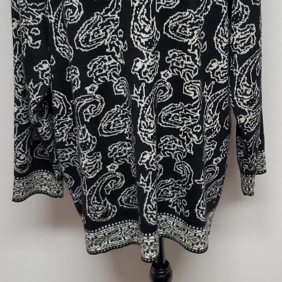 80s Vintage JNY Punk Paisley Mosaic Lambswool Knit Button Up Oversized Cardigan