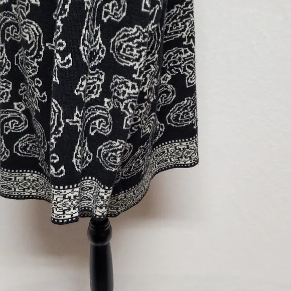 80s Vintage JNY Punk Paisley Mosaic Lambswool Knit Button Up Oversized Cardigan