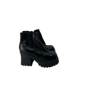 90’s Y2K Soho Black Chunky Heel Boots Sz 8.5 Goth Bratz Women’s