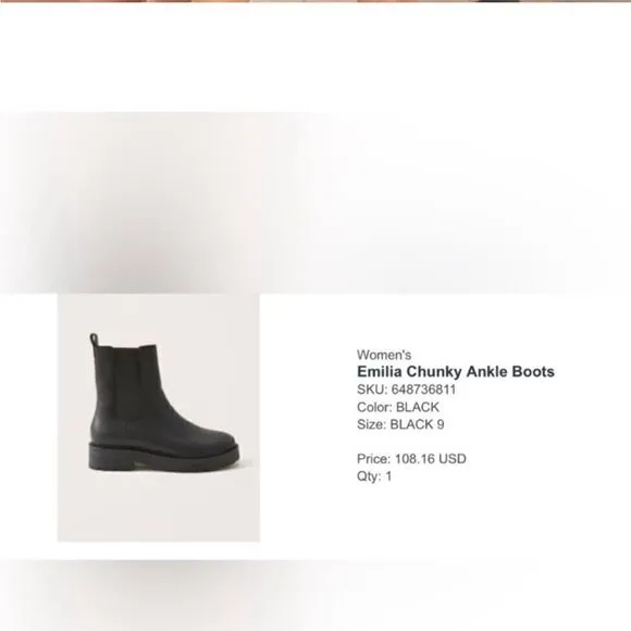 Abercrombie &amp; Fitch Emilia chunky black boots sz 9 NWT in box never worn
