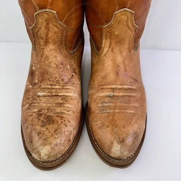 Acme Men's 4607 Brown Mid-Calf Almond Toe Cowboy Western Boots - Size 8.5D