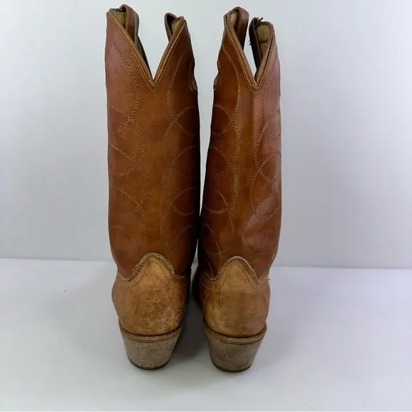 Acme Men's 4607 Brown Mid-Calf Almond Toe Cowboy Western Boots - Size 8.5D