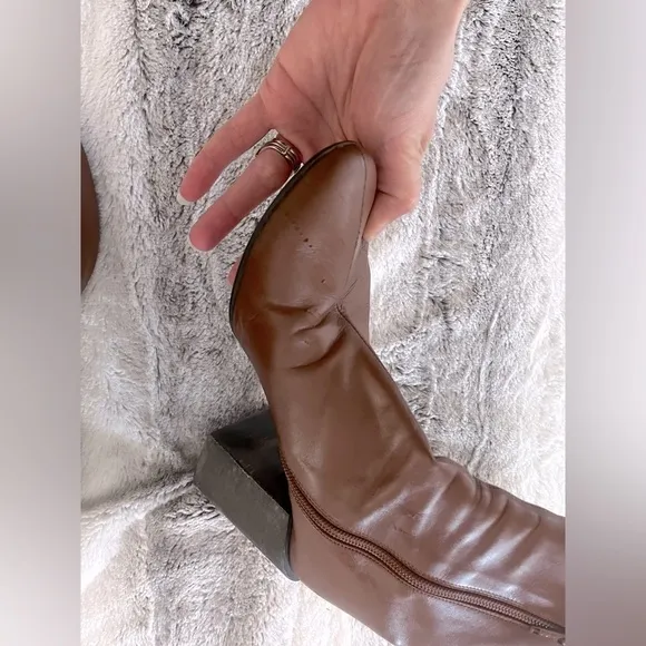 Acne Studios Woman Saul Boot in Cognac Brown Mob Wife
