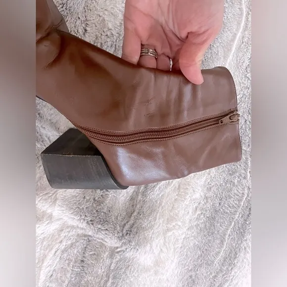 Acne Studios Woman Saul Boot in Cognac Brown Mob Wife