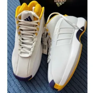ADIDAS CRAZY 1 White Gold Lakers KobeEdition Size 8 Brand New