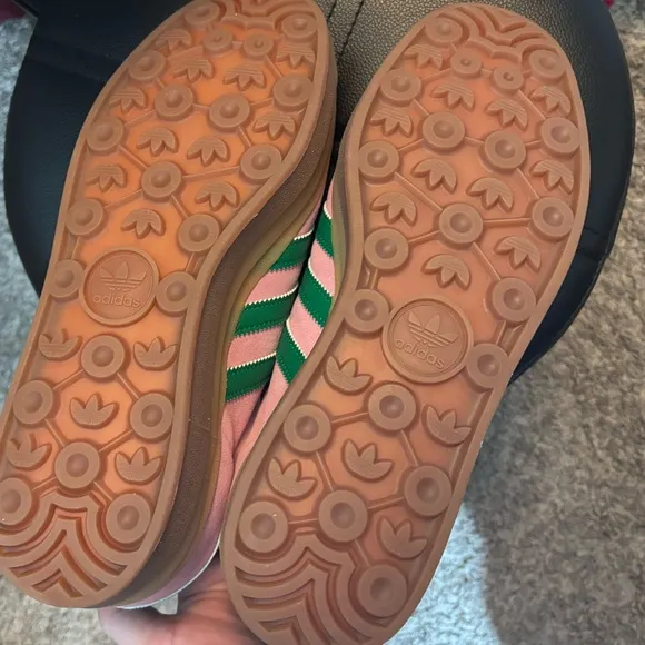 Adidas Gazelle Bold Pink and Green Platform Sneakers, 11 W