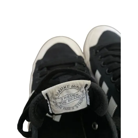 Adidas Nizza Platform Sneakers Black &amp; White Womens Size 10.5 Canvas Low-Top Cas