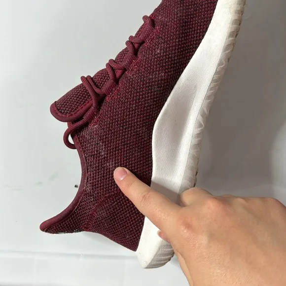 Adidas Originals  Men's Tubular Shadow Athletic Sneakers in Burgundy Size 10.5
