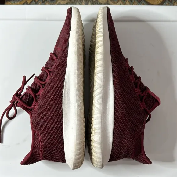 Adidas Originals  Men's Tubular Shadow Athletic Sneakers in Burgundy Size 10.5