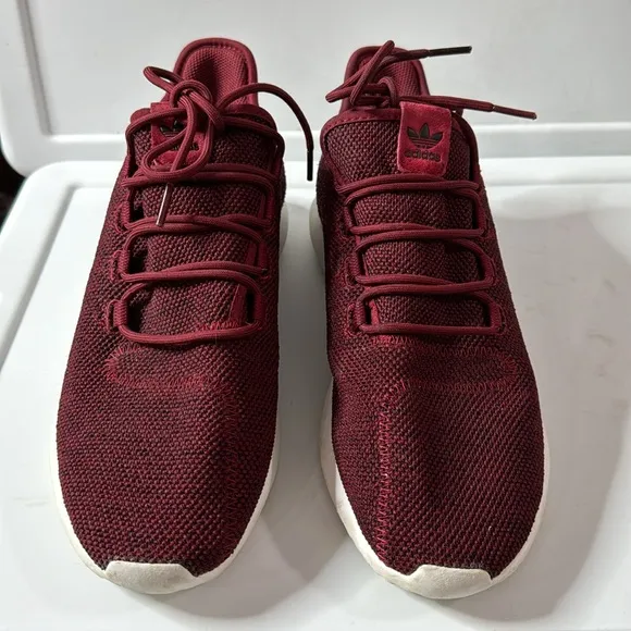 Adidas Originals  Men's Tubular Shadow Athletic Sneakers in Burgundy Size 10.5