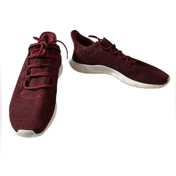 Adidas Originals  Men's Tubular Shadow Athletic Sneakers in Burgundy Size 10.5