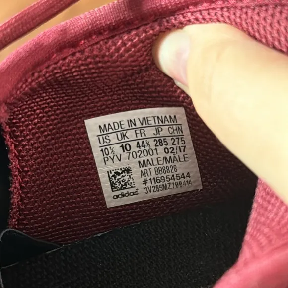 Adidas Originals  Men's Tubular Shadow Athletic Sneakers in Burgundy Size 10.5