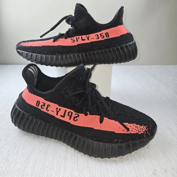Adidas Sply-350 Black and Red Sneakers with Primeknit Upper
