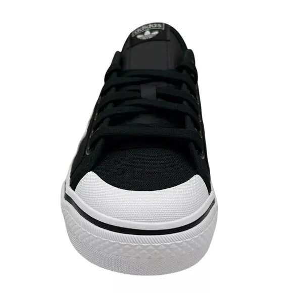 adidas Youth Boys Nizza Sneakers Size 6 Black White Canvas Vintage Hoops Style