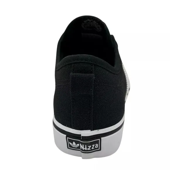 adidas Youth Boys Nizza Sneakers Size 6 Black White Canvas Vintage Hoops Style