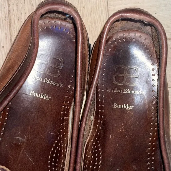 AE Allen Edmonds Boulder Leather Upper Rubber Sole Driving Loafers