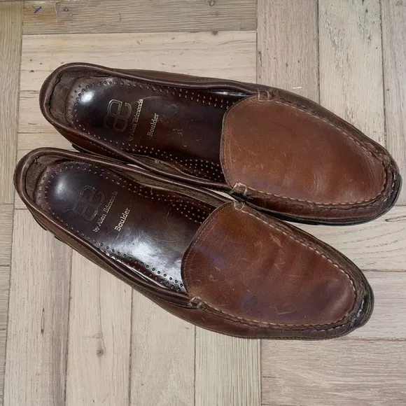 AE Allen Edmonds Boulder Leather Upper Rubber Sole Driving Loafers