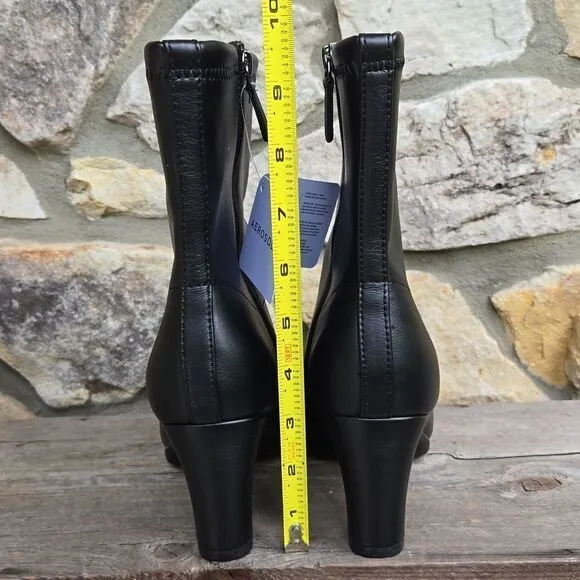 Aerosoles Women's Cinnamon Mid Calf Boots Black Size 8.5 Faux Leather Ortholite
