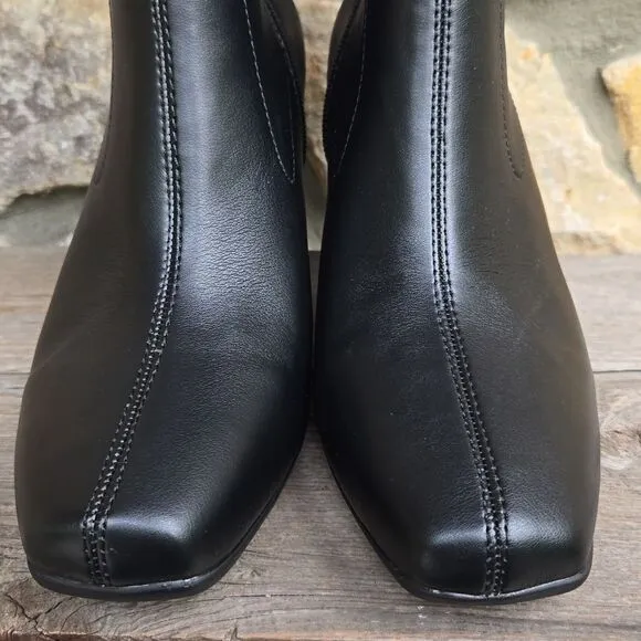 Aerosoles Women's Cinnamon Mid Calf Boots Black Size 8.5 Faux Leather Ortholite