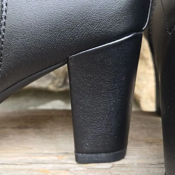 Aerosoles Women's Cinnamon Mid Calf Boots Black Size 8.5 Faux Leather Ortholite