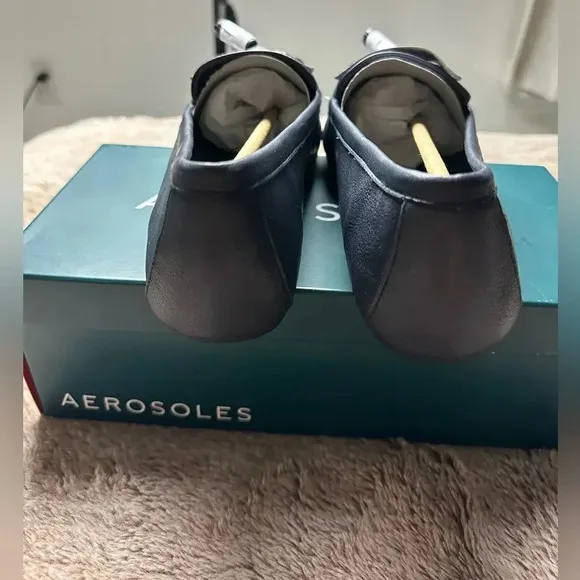 Aerosoles Women’s Deanna Driving Style Loafers Navy Faux Leather 10.5M New