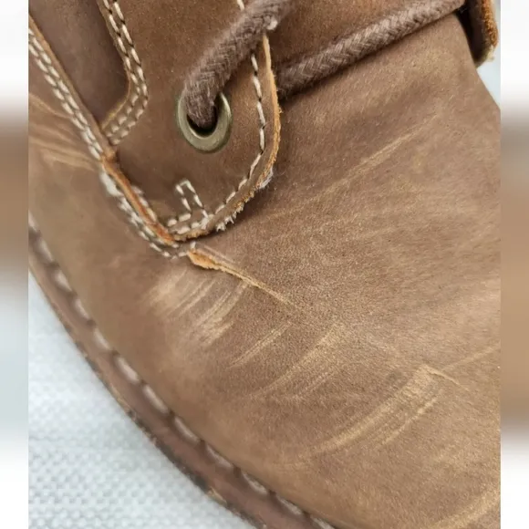 Aetrex Size 9-9.5 Mid Calf Boots Leather Fabric Flaw