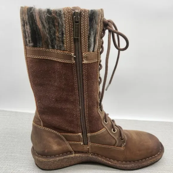 Aetrex Size 9-9.5 Mid Calf Boots Leather Fabric Flaw