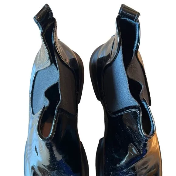 AGL Maxine Chelsea Boot Booties Chunky Size EUR 41 Italian Patent Leather