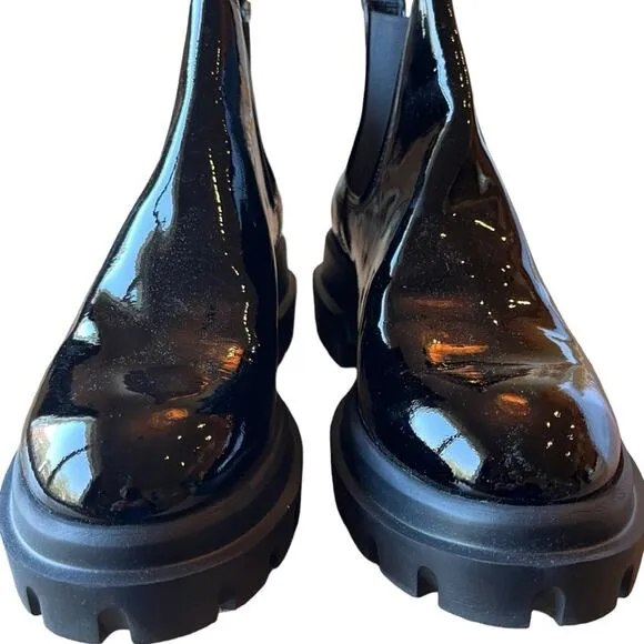 AGL Maxine Chelsea Boot Booties Chunky Size EUR 41 Italian Patent Leather