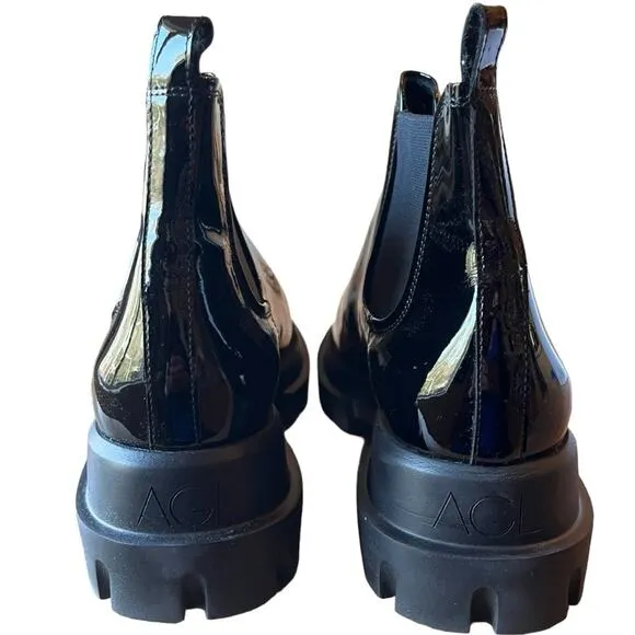 AGL Maxine Chelsea Boot Booties Chunky Size EUR 41 Italian Patent Leather