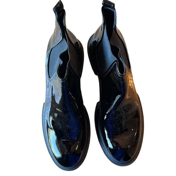 AGL Maxine Chelsea Boot Booties Chunky Size EUR 41 Italian Patent Leather
