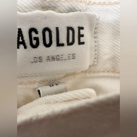 Agolde 90’s Mid Rise Loose Fit Jeans in Vanish White Size 31