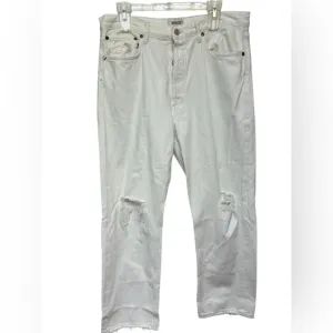 Agolde 90’s Mid Rise Loose Fit Jeans in Vanish White Size 31