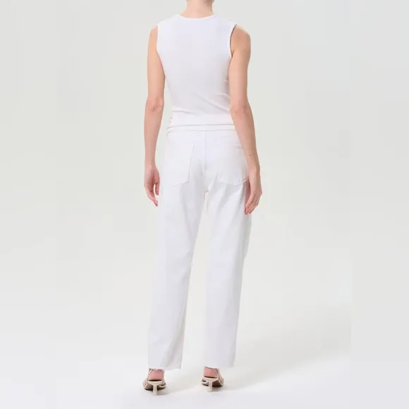Agolde 90’s Mid Rise Loose Fit Jeans in Vanish White Size 31