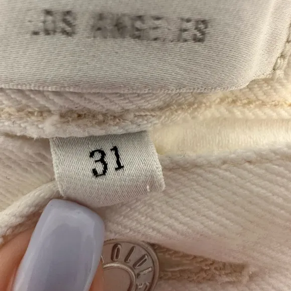 Agolde 90’s Mid Rise Loose Fit Jeans in Vanish White Size 31