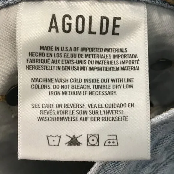 Agolde Criss Cross Jean Suburbia Blue Size 28