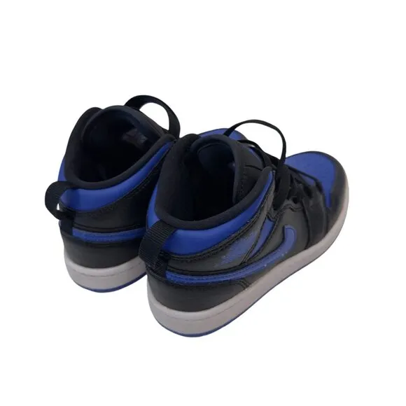 Air Jordan 1 Mid GS Black/Blue Youth High Top Sneakers Size 12C