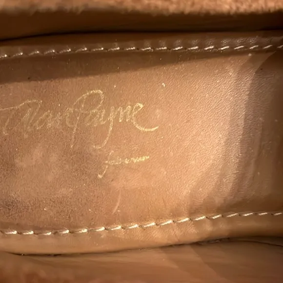 Alan Payne suede leather driving penny loafers contrast stitching size 9 slip on