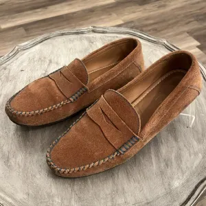 Alan Payne suede leather driving penny loafers contrast stitching size 9 slip on