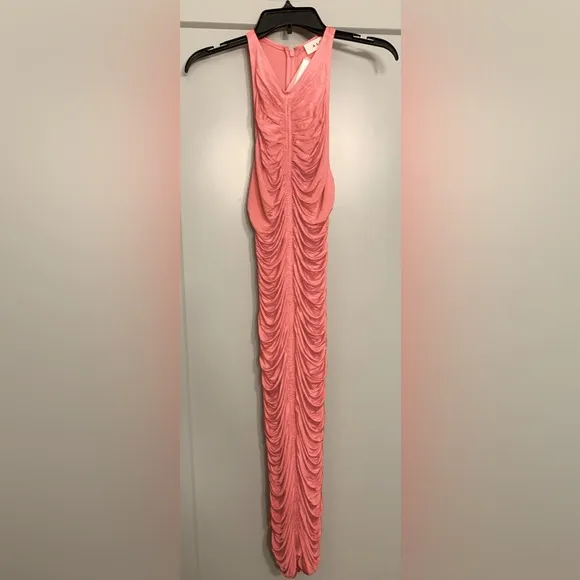 A.L.C. Adrienne Ruched Midi Dress Rose/Pink Size Small Sleeveless NWT Barbiecore