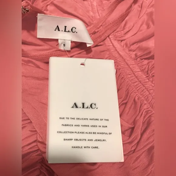A.L.C. Adrienne Ruched Midi Dress Rose/Pink Size Small Sleeveless NWT Barbiecore
