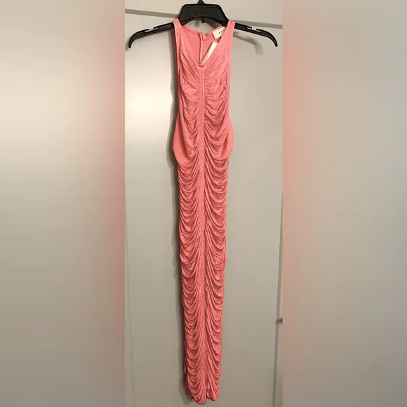 A.L.C. Adrienne Ruched Midi Dress Rose/Pink Size Small Sleeveless NWT Barbiecore
