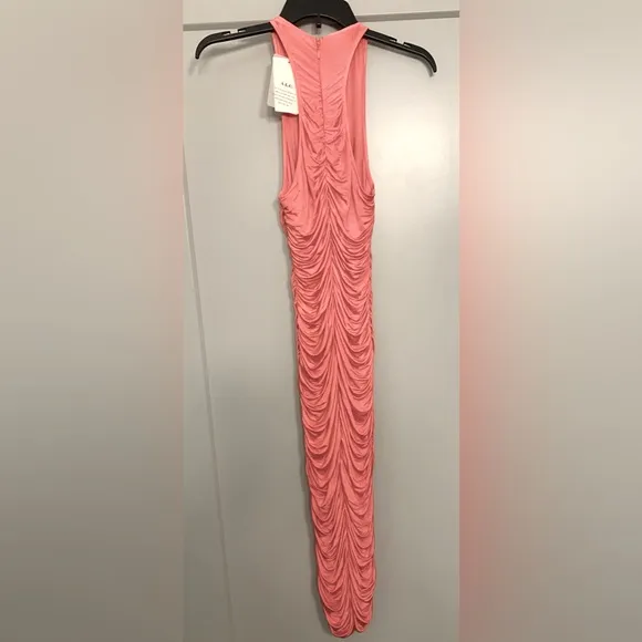 A.L.C. Adrienne Ruched Midi Dress Rose/Pink Size Small Sleeveless NWT Barbiecore