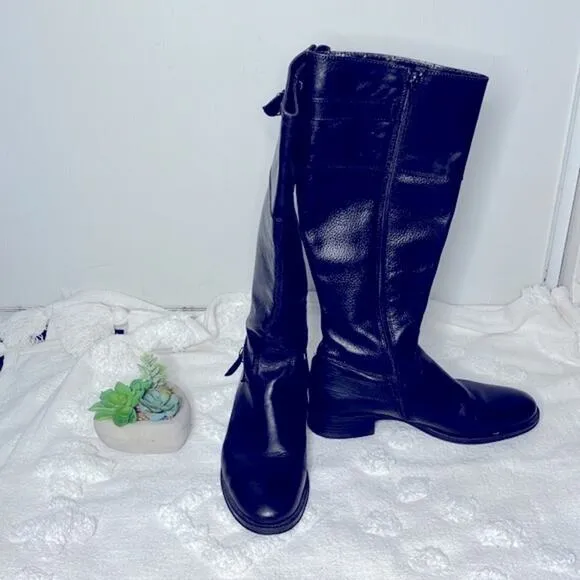Aldo Black Leather Tall Riding Boots  Size 9