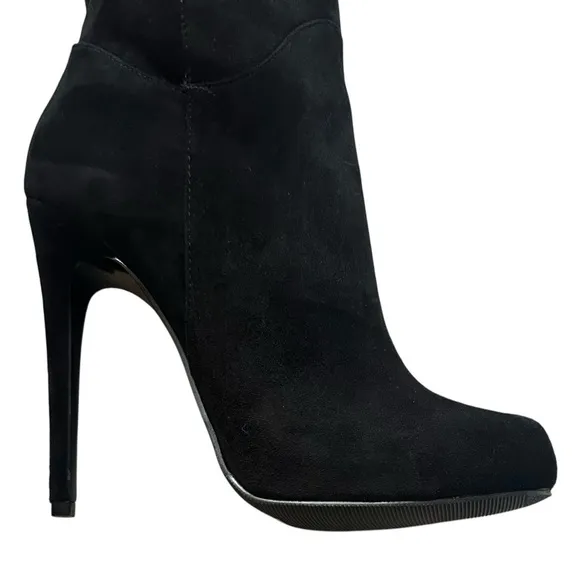 Aldo Black Suede Over the Knee Stiletto Heel Platform Boots Size 9