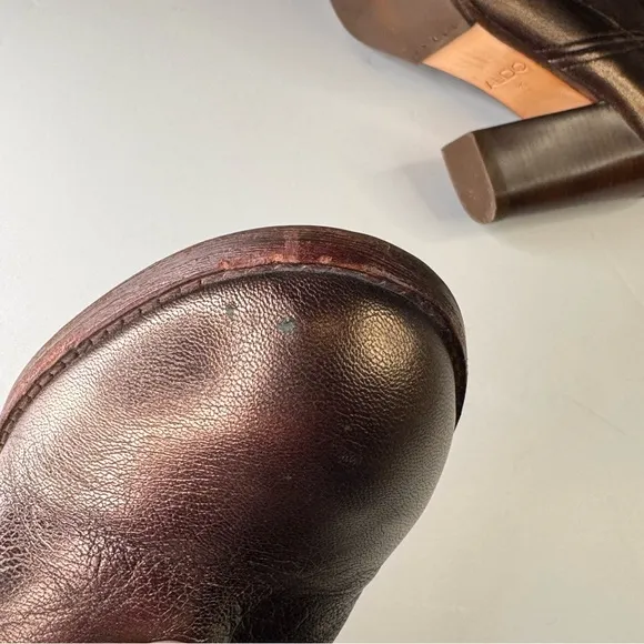 ALDO Mid Calf Bronze Leather Boots 39