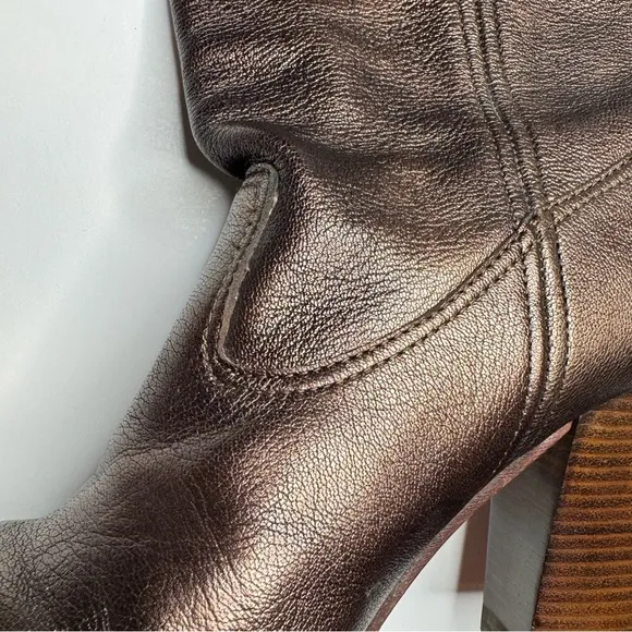 ALDO Mid Calf Bronze Leather Boots 39