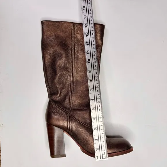 ALDO Mid Calf Bronze Leather Boots 39