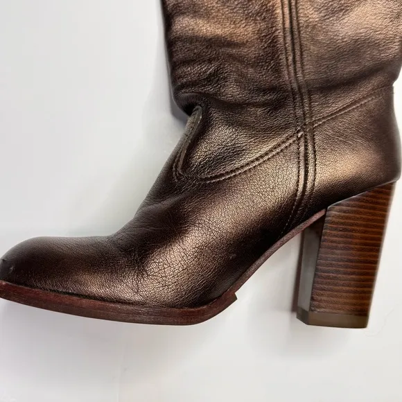 ALDO Mid Calf Bronze Leather Boots 39